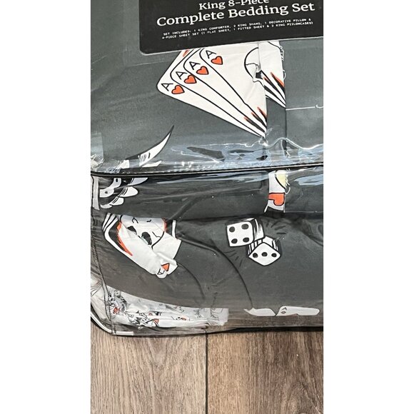 New Ed Hardy King 8Pc Complete Bedding Set Comforter Sheet Pillowcase Black - Picture 11 of 12
